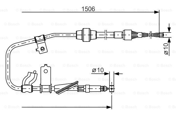Cablu, frana de parcare stanga (1987477789 BOSCH) HONDA,ROVER