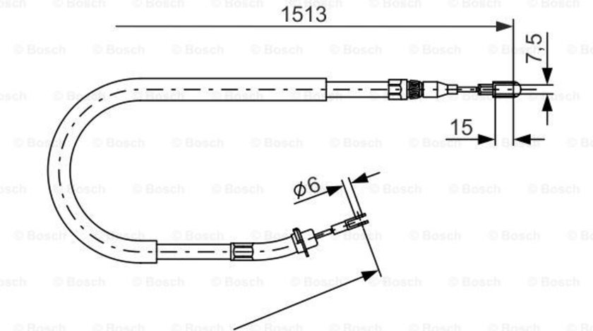 Cablu, frana de parcare stanga (1987477852 BOSCH) MERCEDES-BENZ,VW
