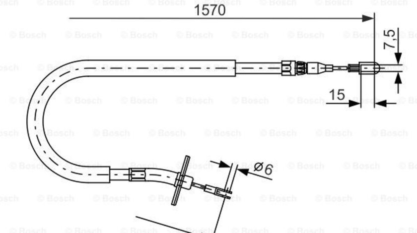 Cablu, frana de parcare stanga (1987477860 BOSCH) MERCEDES-BENZ