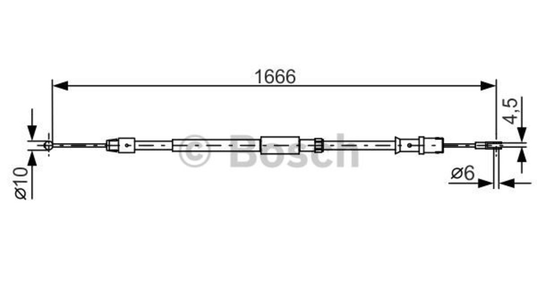 Cablu, frana de parcare stanga (1987482032 BOSCH) MERCEDES-BENZ,VW