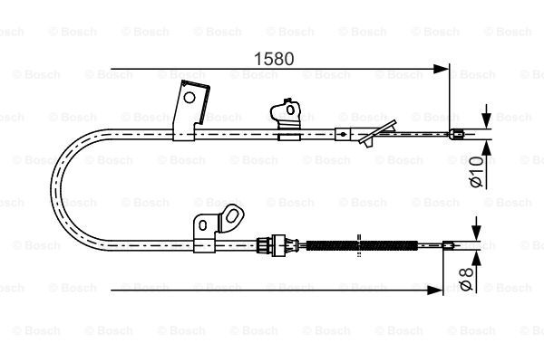 Cablu, frana de parcare stanga (1987482155 BOSCH) TOYOTA