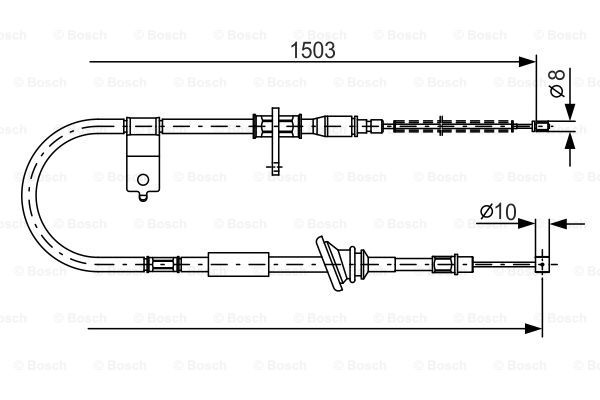 Cablu, frana de parcare stanga (1987482164 BOSCH) HYUNDAI