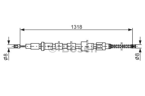 Cablu, frana de parcare stanga (1987482244 BOSCH) FORD