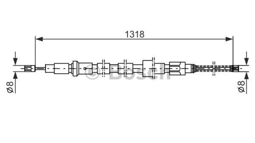 Cablu, frana de parcare stanga (1987482244 BOSCH) FORD