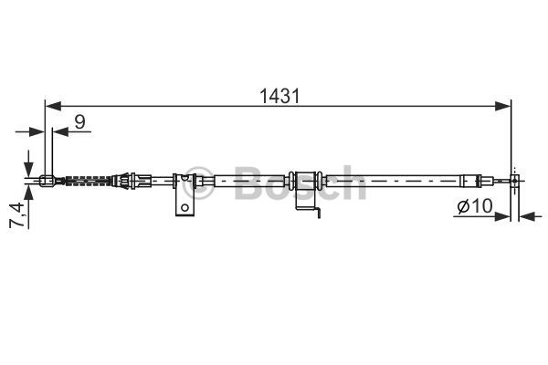 Cablu, frana de parcare stanga (1987482293 BOSCH) CHEVROLET,OPEL,VAUXHALL