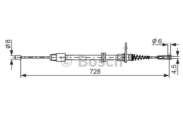 Cablu, frana de parcare stanga (1987482301 BOSCH) MERCEDES-BENZ
