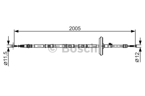 Cablu, frana de parcare stanga (1987482333 BOSCH) OPEL,VAUXHALL
