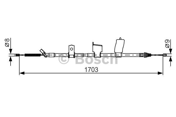 Cablu, frana de parcare stanga (1987482338 BOSCH) NISSAN,NISSAN (DFAC)