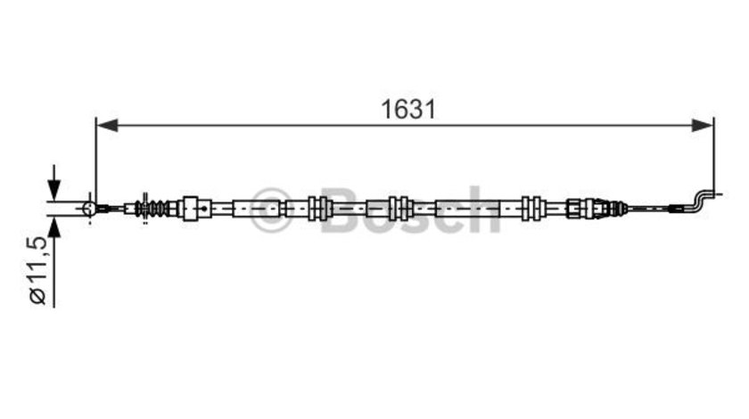 Cablu, frana de parcare stanga (1987482376 BOSCH) VW