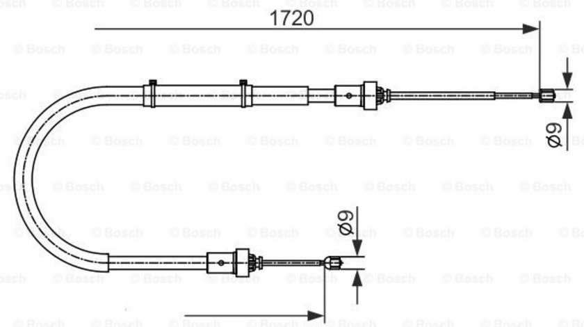 Cablu, frana de parcare stanga (1987482411 BOSCH) DACIA,RENAULT