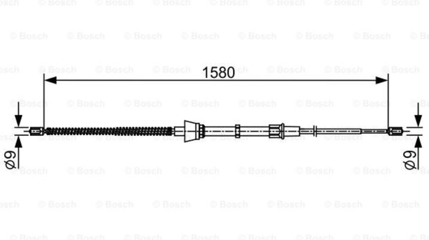 Cablu, frana de parcare stanga (1987482446 BOSCH) SEAT,SKODA,VW