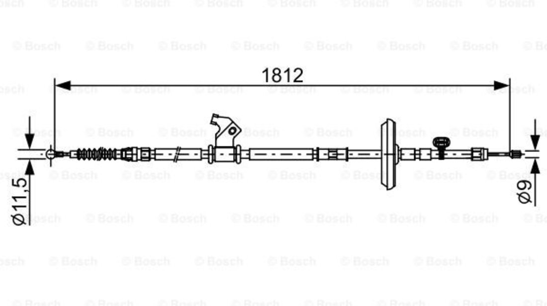 Cablu, frana de parcare stanga (1987482503 BOSCH) CHEVROLET,OPEL,VAUXHALL