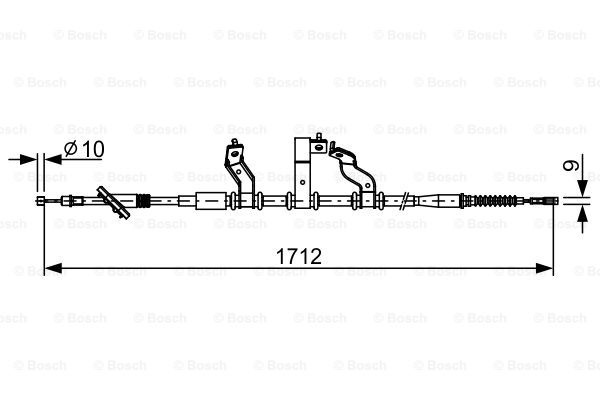 Cablu, frana de parcare stanga (1987482529 BOSCH) HYUNDAI