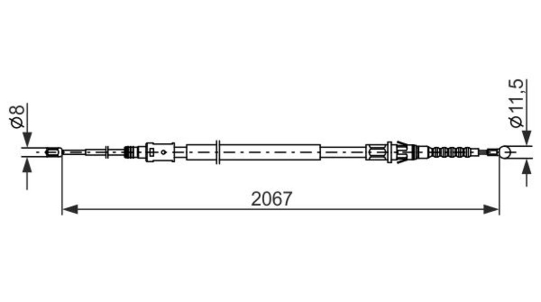 Cablu, frana de parcare stanga (1987482869 BOSCH) Citroen,DS,PEUGEOT