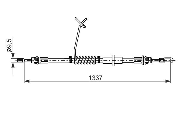 Cablu, frana de parcare stanga (1987482881 BOSCH) FORD,FORD AUSTRALIA