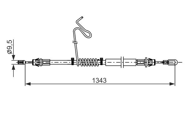 Cablu, frana de parcare stanga (1987482883 BOSCH) FORD,FORD AUSTRALIA