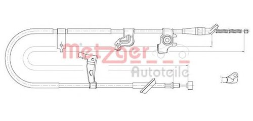 Cablu, frana de parcare SUZUKI SX4 (EY, GY) (2006 - 2016) METZGER 17.5061 piesa NOUA