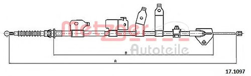 Cablu, frana de parcare TOYOTA AURIS (NRE15, ZZE15, ADE15, ZRE15, NDE15) (2006 - 2012) METZGER 17.10...