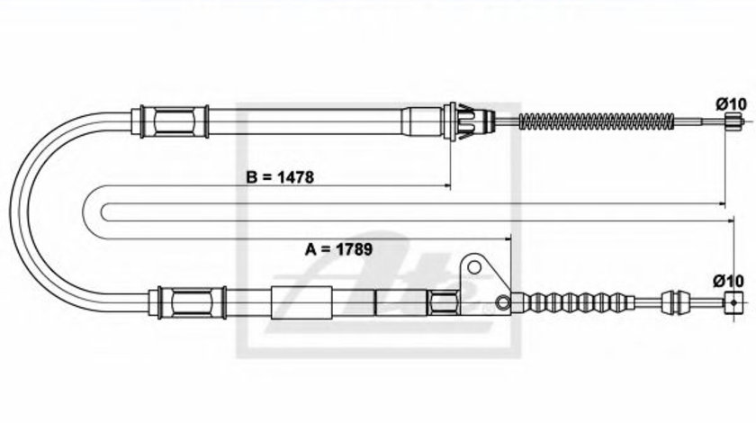 Cablu, frana de parcare TOYOTA AVENSIS Liftback (T22) (1997 - 2003) ATE 24.3727-1905.2 piesa NOUA
