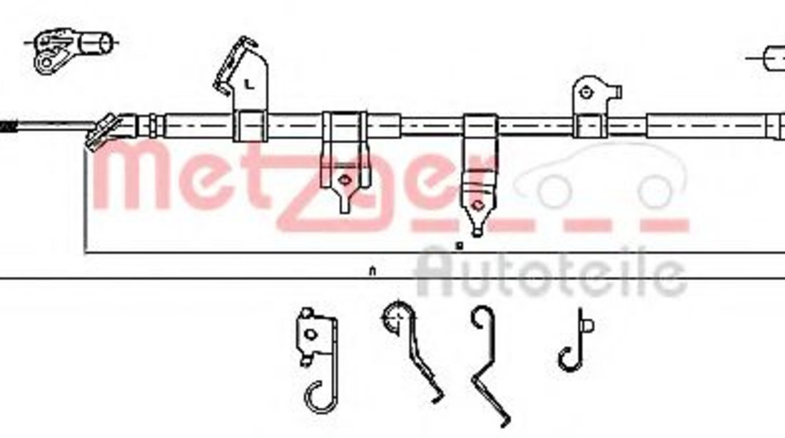 Cablu, frana de parcare TOYOTA RAV 4 III (ACA3, ACE, ALA3, GSA3, ZSA3) (2005 - 2016) METZGER 17.1566 piesa NOUA