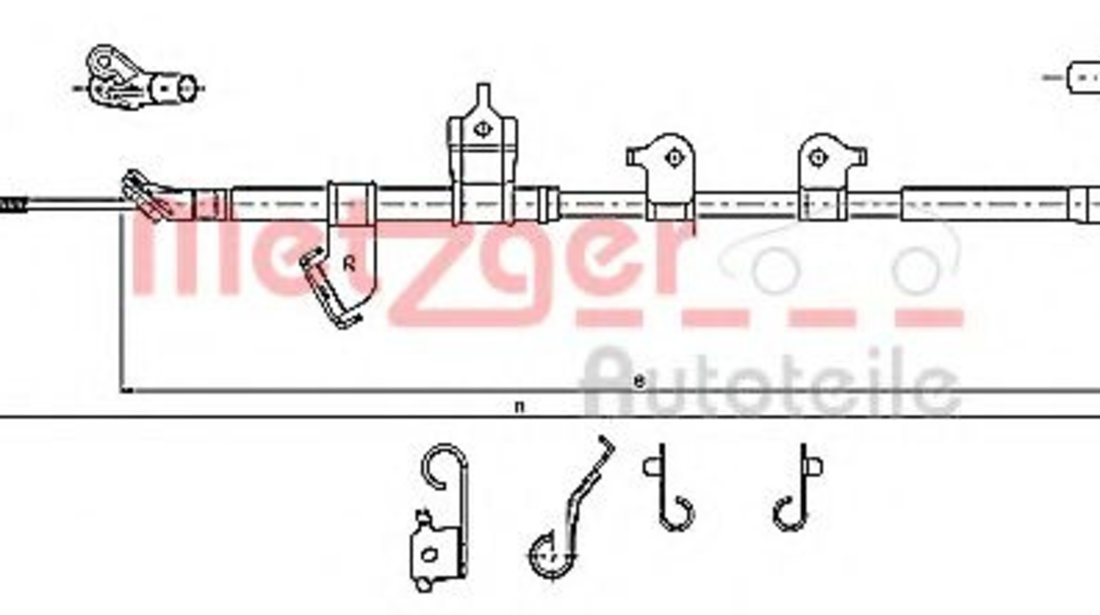 Cablu, frana de parcare TOYOTA RAV 4 III (ACA3, ACE, ALA3, GSA3, ZSA3) (2005 - 2016) METZGER 17.1567 piesa NOUA