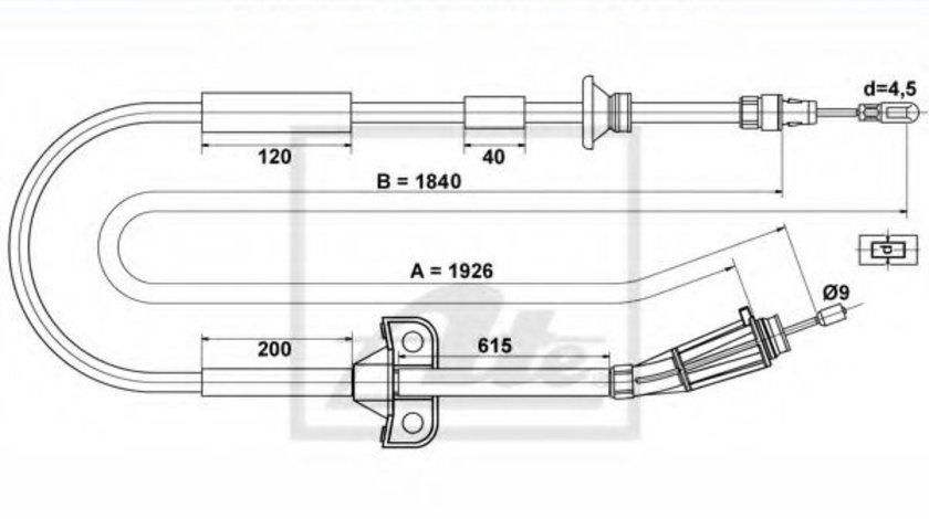 Cablu, frana de parcare VOLVO S60 I (2000 - 2010) ATE 24.3727-1311.2 piesa NOUA