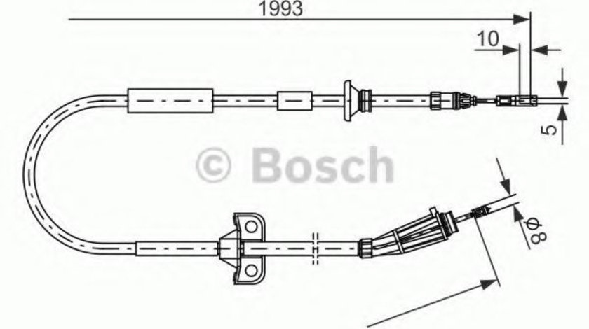 Cablu, frana de parcare VOLVO S80 I (TS, XY) (1998 - 2006) BOSCH 1 987 477 819 piesa NOUA