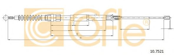 Cablu, frana de parcare VW BEETLE (5C1) (2011 - 2016) COFLE 10.7521 piesa NOUA