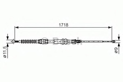 Cablu, frana de parcare VW CADDY III Caroserie (2KA, 2KH, 2CA, 2CH) (2004 - 2016) BOSCH 1 987 482 37...