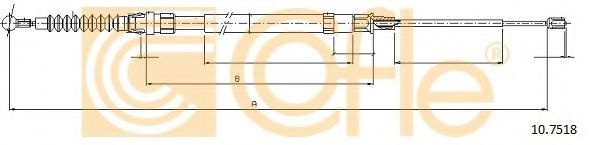 Cablu, frana de parcare VW EOS (1F7, 1F8) (2006 - 2016) COFLE 10.7518 piesa NOUA