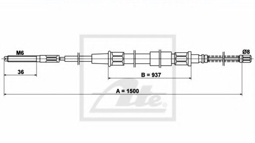 Cablu, frana de parcare VW GOLF III Variant (1H5) (1993 - 1999) ATE 24.3727-0135.2 piesa NOUA