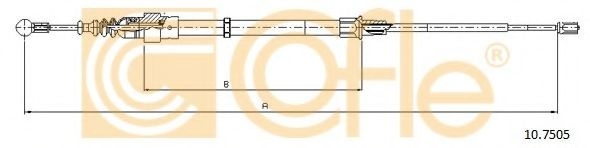 Cablu, frana de parcare VW GOLF IV (1J1) (1997 - 2005) COFLE 10.7505 piesa NOUA