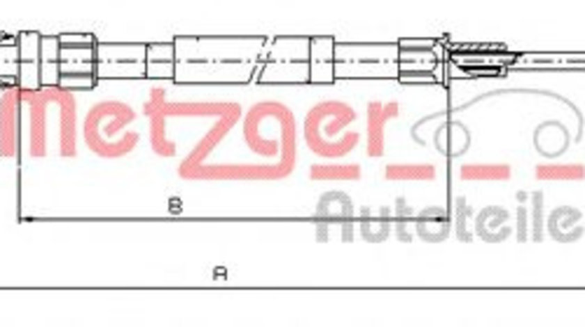 Cablu, frana de parcare VW GOLF VI Variant (AJ5) (2009 - 2013) METZGER 10.7518 piesa NOUA