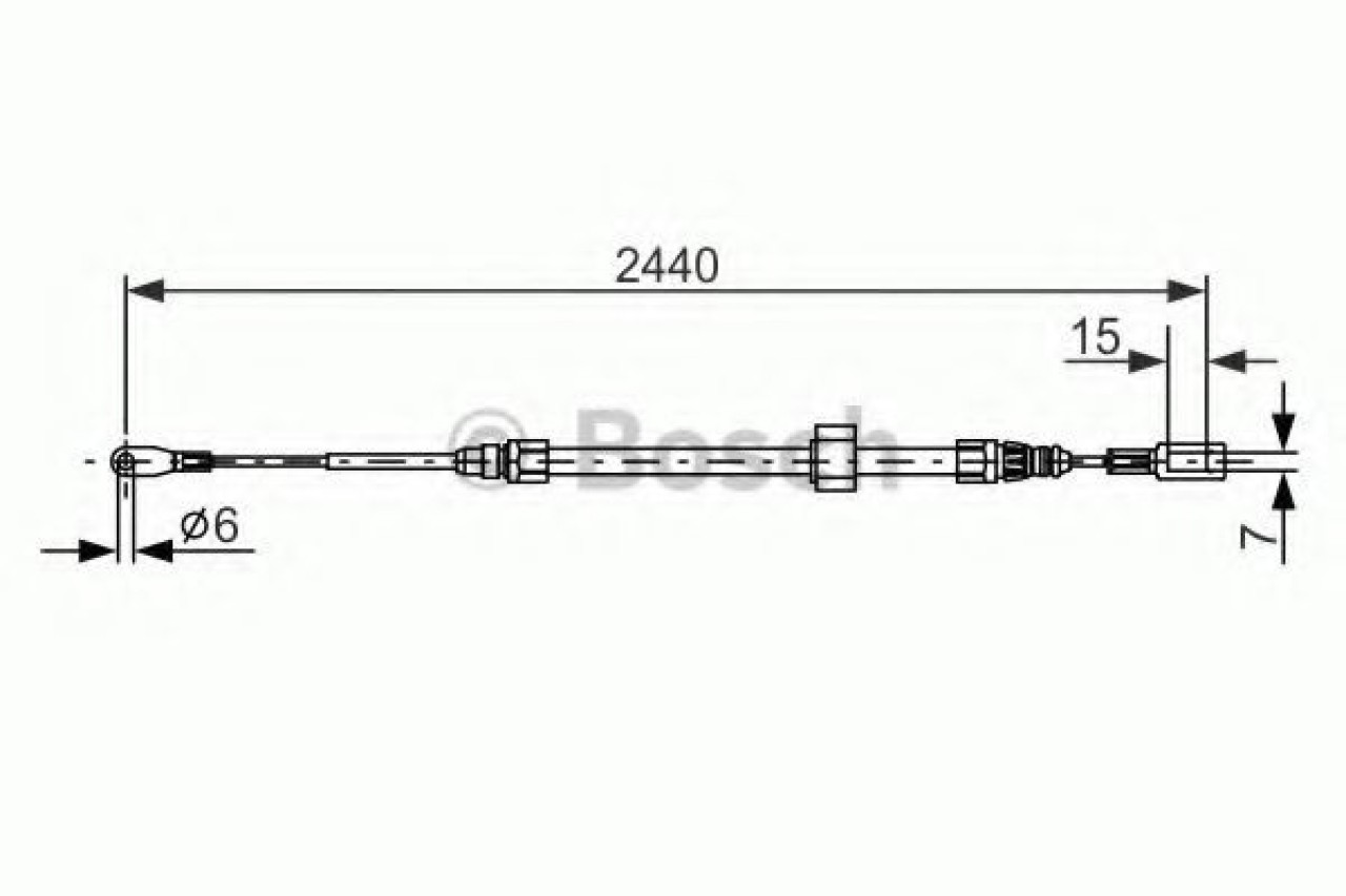 Cablu, frana de parcare VW LT II caroserie (2DA, 2DD, 2DH) (1996 - 2006) BOSCH 1 987 477 880 piesa NOUA