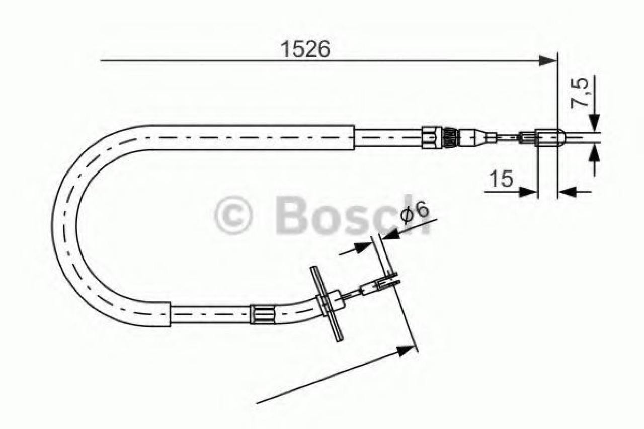 Cablu, frana de parcare VW LT II caroserie (2DA, 2DD, 2DH) (1996 - 2006) BOSCH 1 987 477 859 piesa NOUA