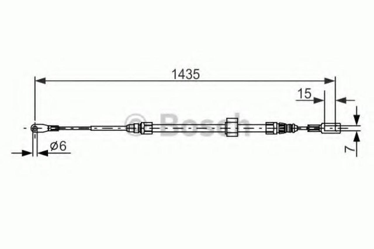 Cablu, frana de parcare VW LT II platou / sasiu (2DC, 2DF, 2DG, 2DL, 2DM) (1996 - 2006) BOSCH 1 987 477 853 piesa NOUA