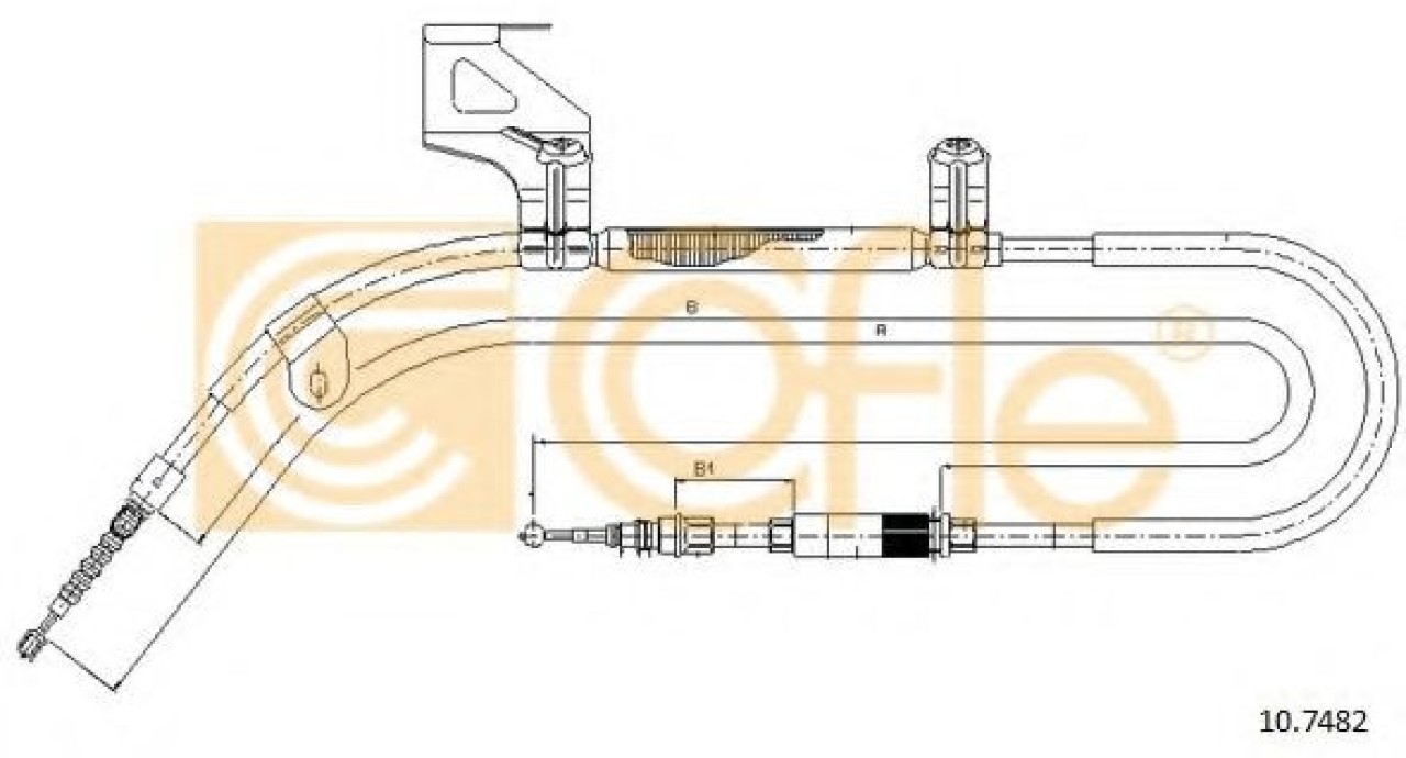 Cablu, frana de parcare VW PASSAT (3B2) (1996 - 2001) COFLE 10.7482 piesa NOUA