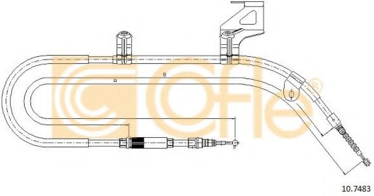 Cablu, frana de parcare VW PASSAT (3B3) (2000 - 2005) COFLE 10.7483 piesa NOUA