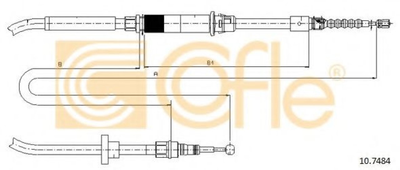 Cablu, frana de parcare VW PASSAT Variant (3B5) (1997 - 2001) COFLE 10.7484 piesa NOUA