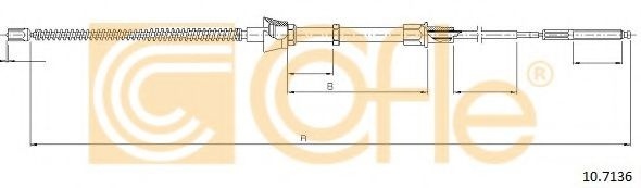 Cablu, frana de parcare VW POLO (6N1) (1994 - 1999) COFLE 10.7136 piesa NOUA
