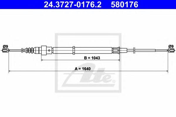 Cablu, frana de parcare VW POLO (9N) (2001 - 2012) ATE 24.3727-0176.2 piesa NOUA