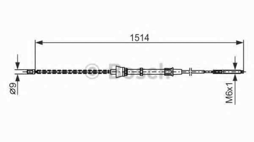 Cablu, frana de parcare VW POLO CLASSIC (6KV2) BOSCH 1 987 477 695