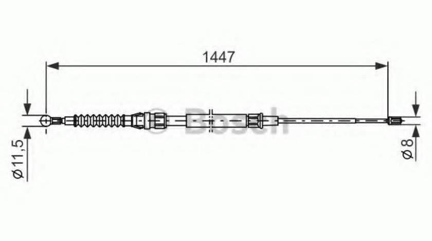 Cablu, frana de parcare VW SCIROCCO (137, 138) (2008 - 2016) BOSCH 1 987 477 958 piesa NOUA