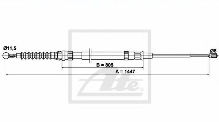 Cablu, frana de parcare VW SCIROCCO (137, 138) (2008 - 2016) ATE 24.3727-0195.2 piesa NOUA