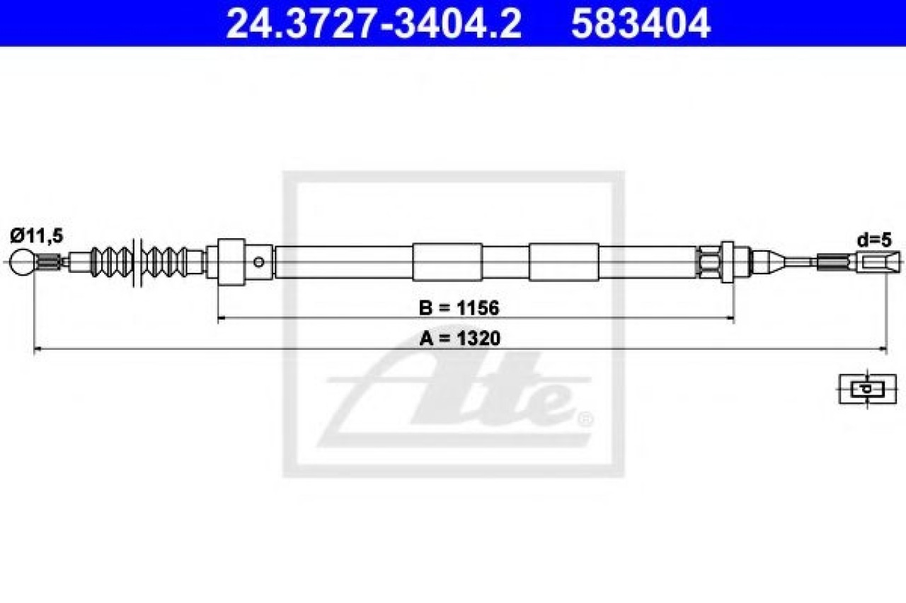 Cablu, frana de parcare VW SHARAN (7M8, 7M9, 7M6) (1995 - 2010) ATE 24.3727-3404.2 piesa NOUA