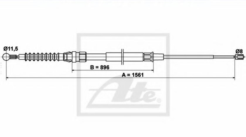 Cablu, frana de parcare VW TOURAN (1T3) (2010 - 2015) ATE 24.3727-0196.2 piesa NOUA