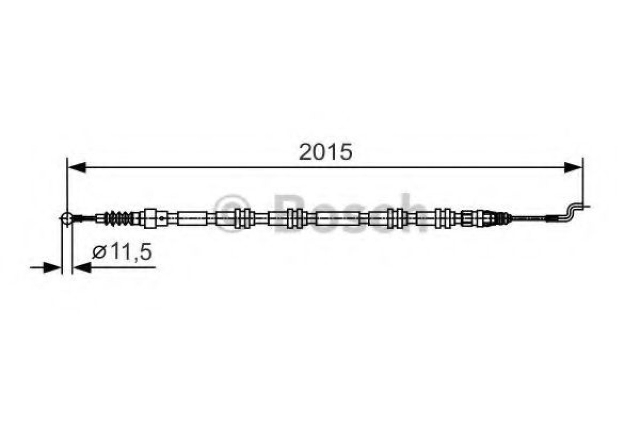 Cablu, frana de parcare VW TRANSPORTER V bus (7HB, 7HJ, 7EB, 7EJ, 7EF, 7EG, 7HF, 7EC) (2003 - 2016) BOSCH 1 987 482 017 piesa NOUA