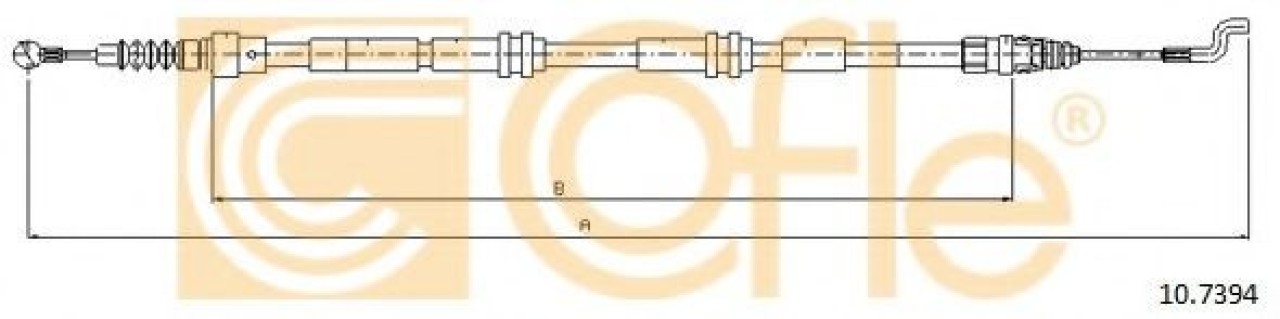 Cablu, frana de parcare VW TRANSPORTER V bus (7HB, 7HJ, 7EB, 7EJ, 7EF, 7EG, 7HF, 7EC) (2003 - 2016) COFLE 10.7394 piesa NOUA