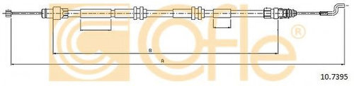Cablu, frana de parcare VW TRANSPORTER V caroserie (7HA, 7HH, 7EA, 7EH) (2003 - 2016) COFLE 10.7395 ...