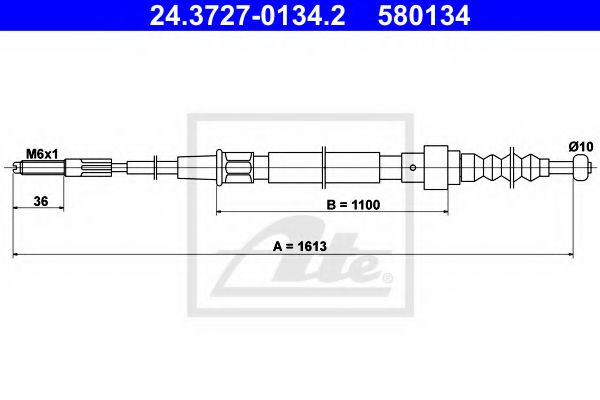 Cablu, frana de parcare VW VENTO (1H2) (1991 - 1998) ATE 24.3727-0134.2 piesa NOUA